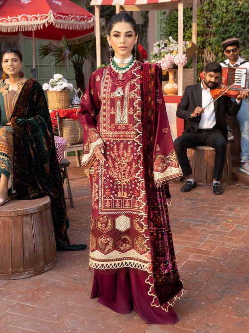 RADIENT RED | 3 PC UNSTITCH KOTRAI