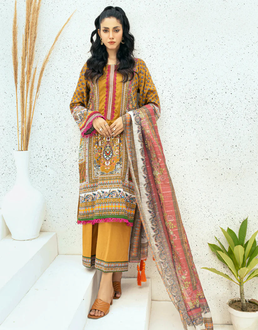 AY - 013 - 3 piece Unstitched Embroidered Lawn