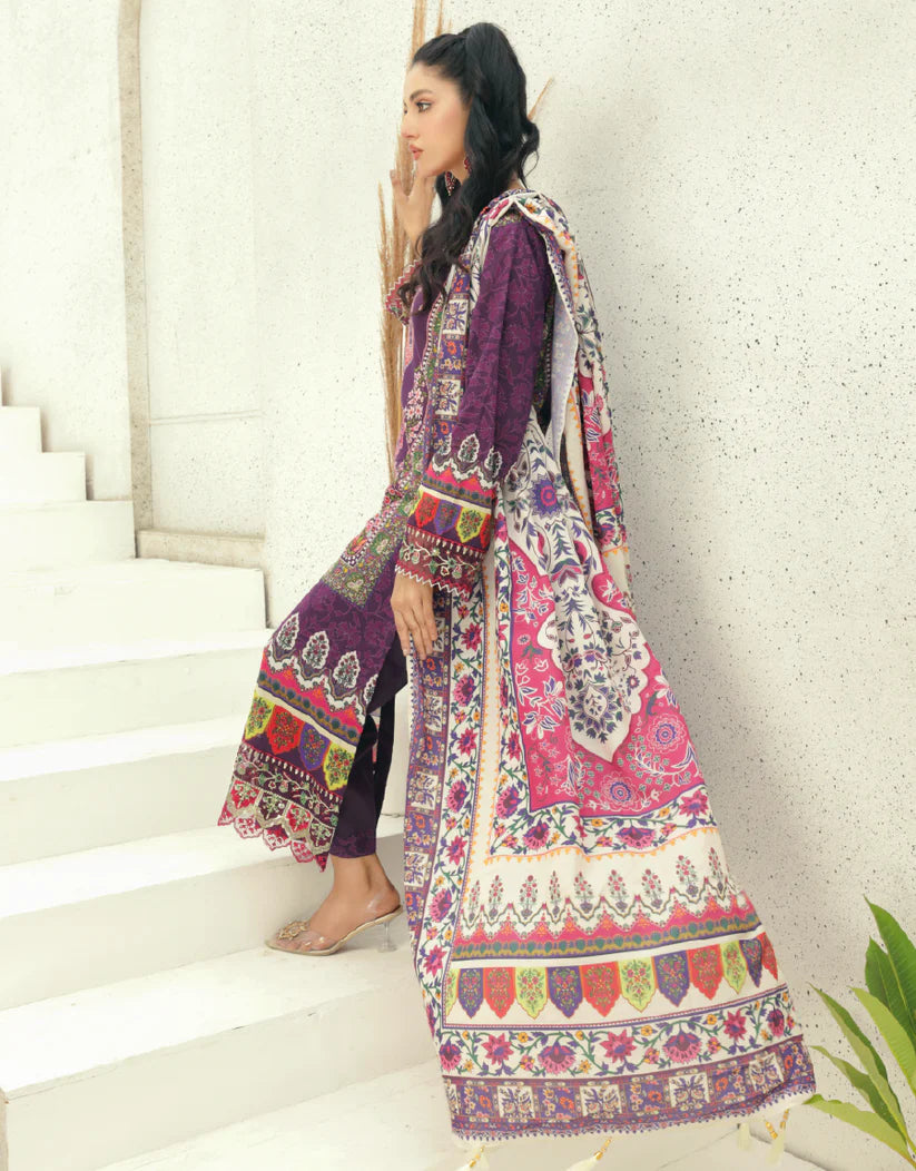 AY - 014 - 3 piece Unstitched Embroidered Lawn