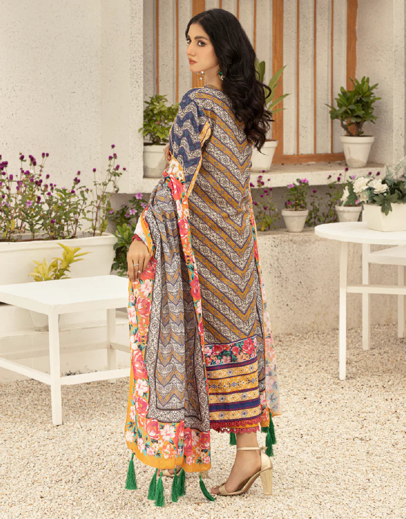 AY - 019 - 3 piece Unstitched Embroidered Lawn