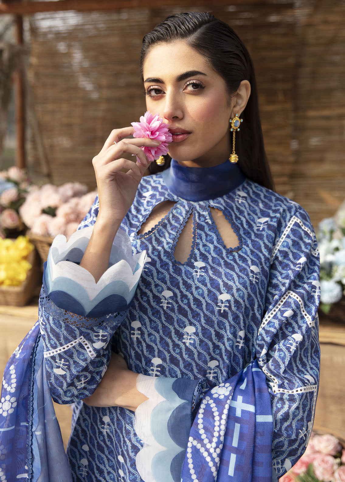 Ayzel By Afrozeh Embroidered Lawn Suits Unstitched 3 Piece AAF24SD AZL-V1-06 Lazuli - Summer Collection