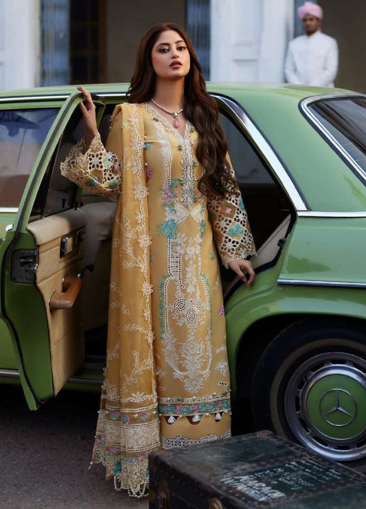 Elaf Embroidered Suits Unstitched 3 Piece EF24EE D-02B Dania - Summer Collection