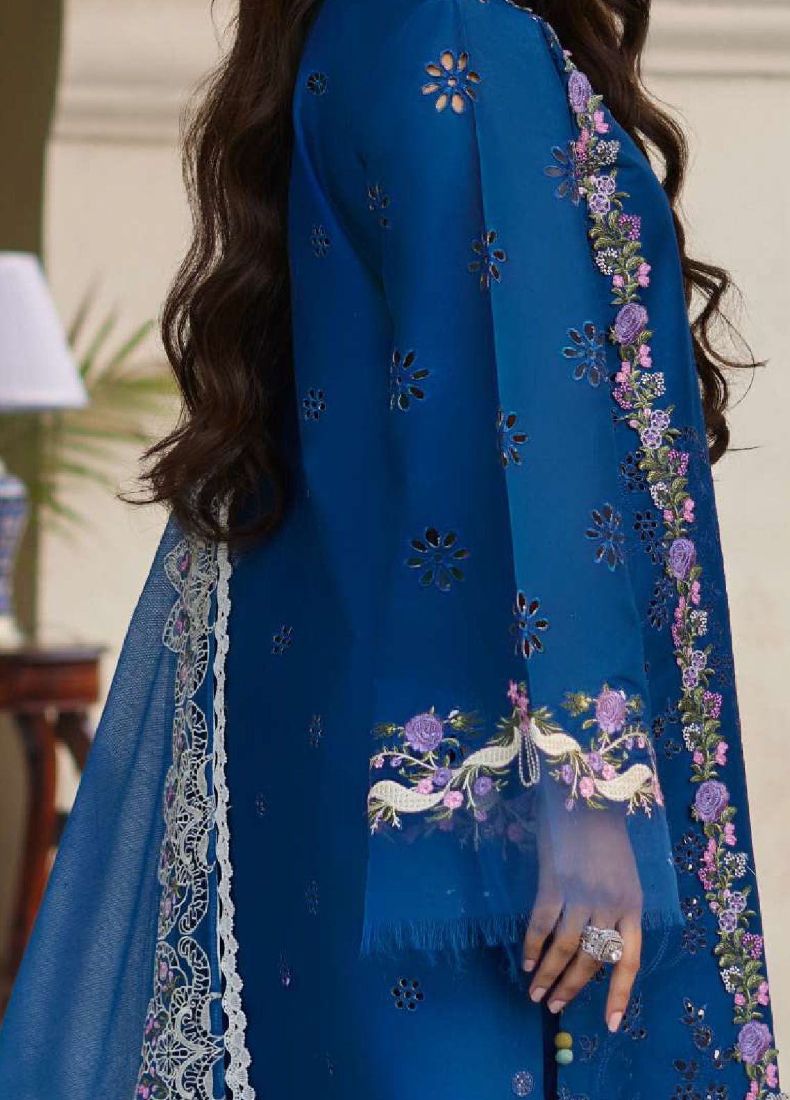 Elaf Embroidered Suits Unstitched 3 Piece EF24EE D-04 Almas - Summer Collection