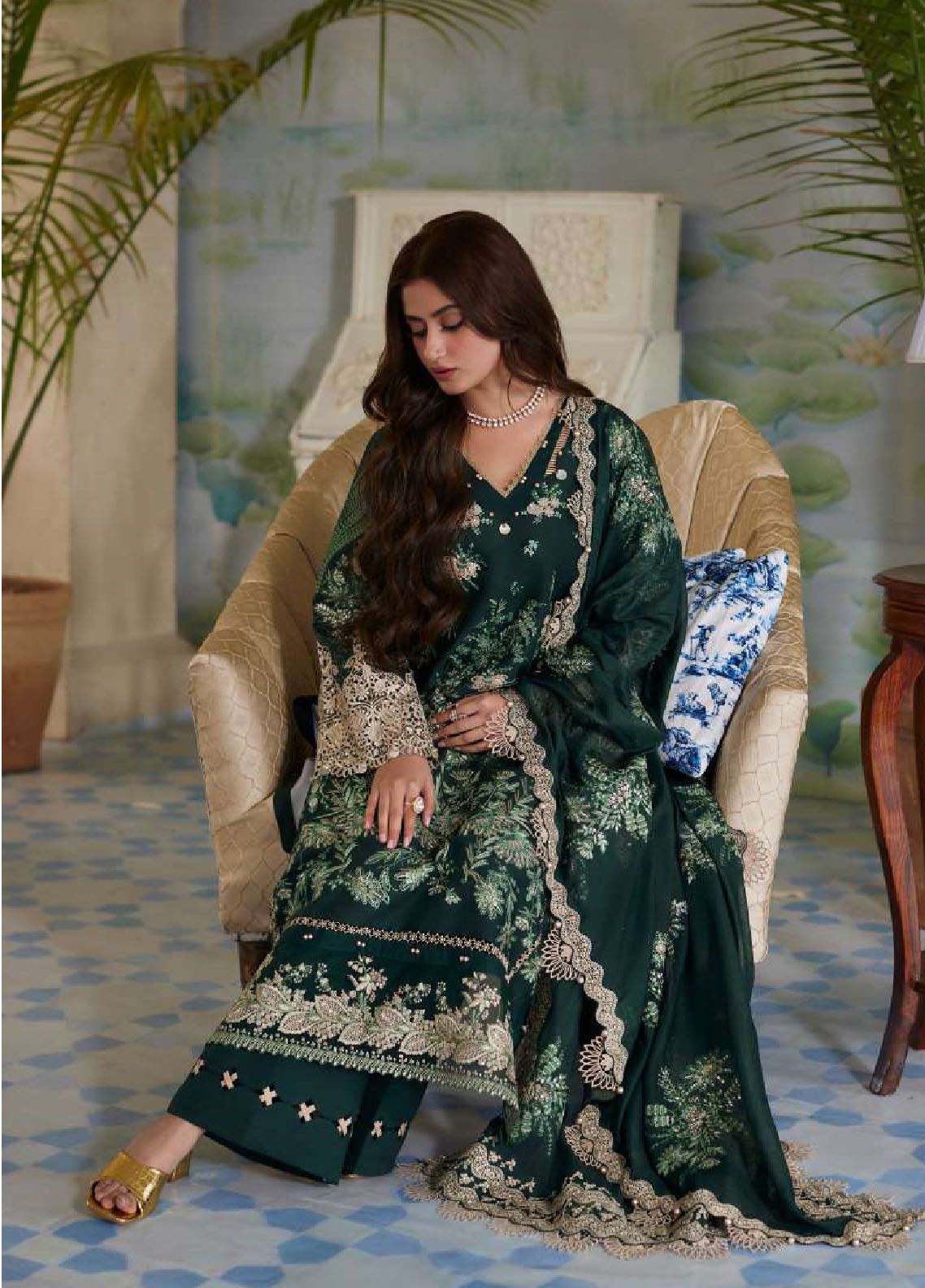 Elaf Embroidered Suits Unstitched 3 Piece EF24EE D-07 Zaria - Summer Collection