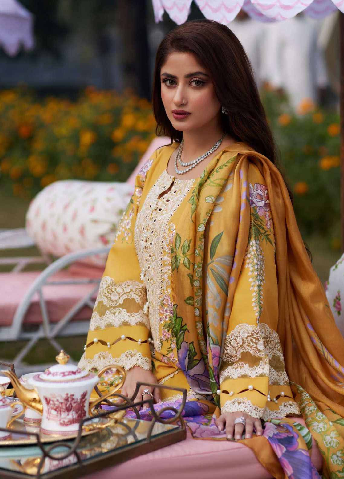 Elaf Embroidered Suits Unstitched 3 Piece EF24EE D-12A Sona - Summer Collection