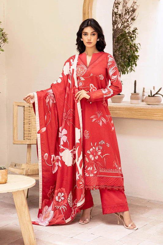 3 Pc Unstitched Printed Lawn Suit