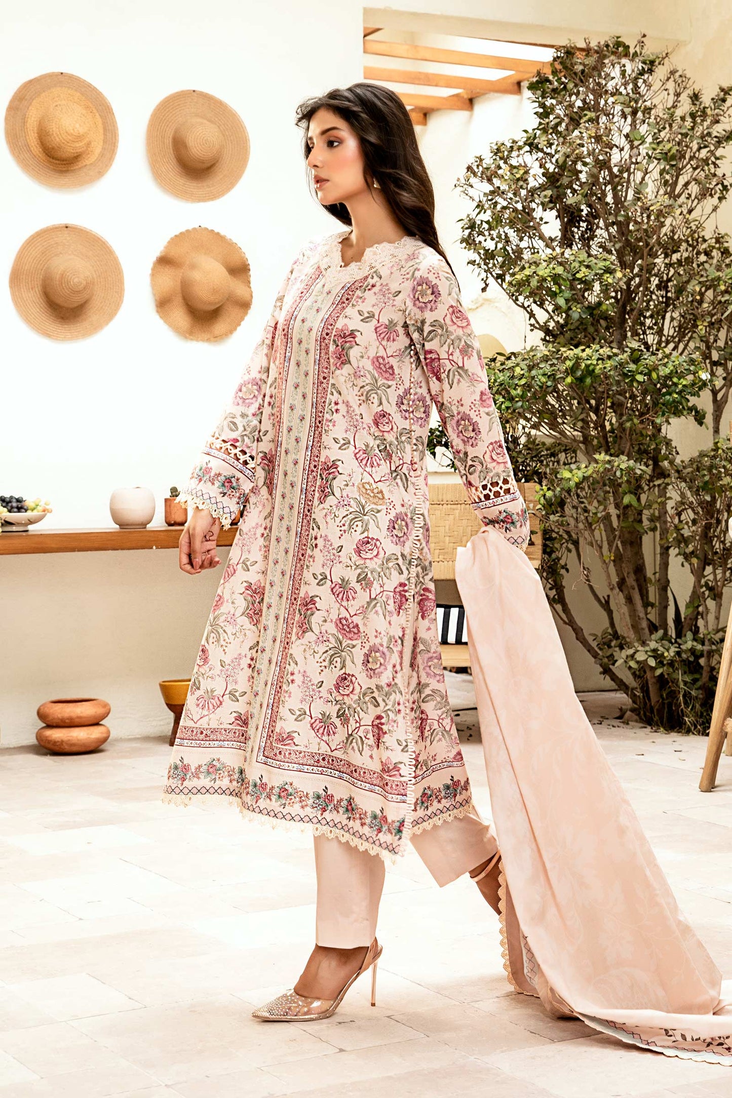 3 Pc Unstitched Printed Lawn Suit