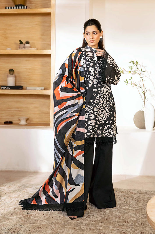 3 Pc Unstitched Printed Lawn Suit