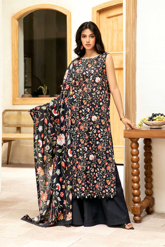 3 Pc Unstitched Printed Lawn Suit