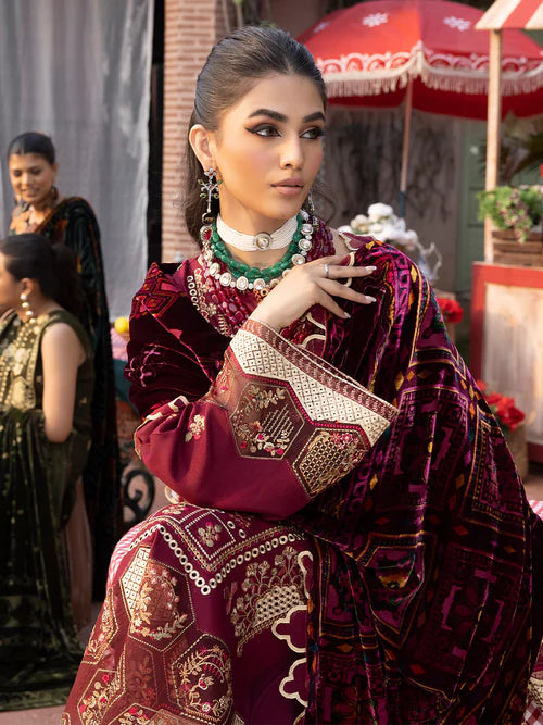 RADIENT RED | 3 PC UNSTITCH KOTRAI