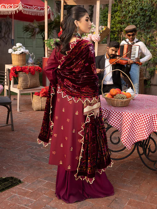 RADIENT RED | 3 PC UNSTITCH KOTRAI