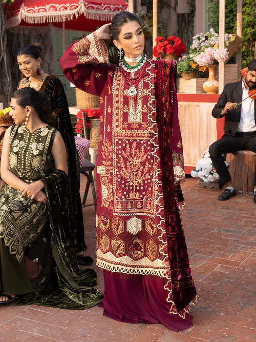 RADIENT RED | 3 PC UNSTITCH KOTRAI