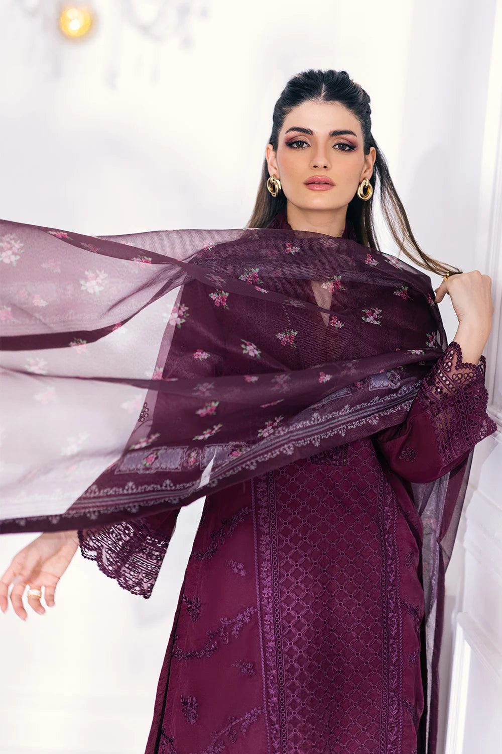 Embroidered 3pcs Vintage Rose