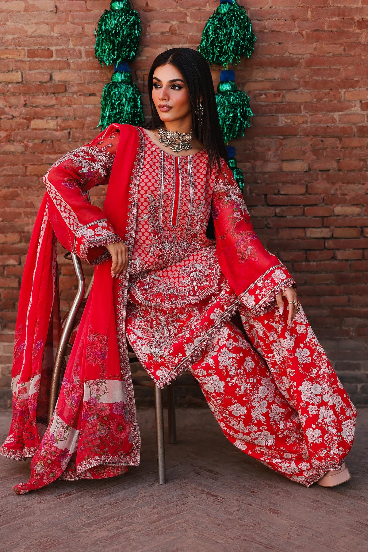 3-pc Unstitched Chiffon Collection VSL25-16