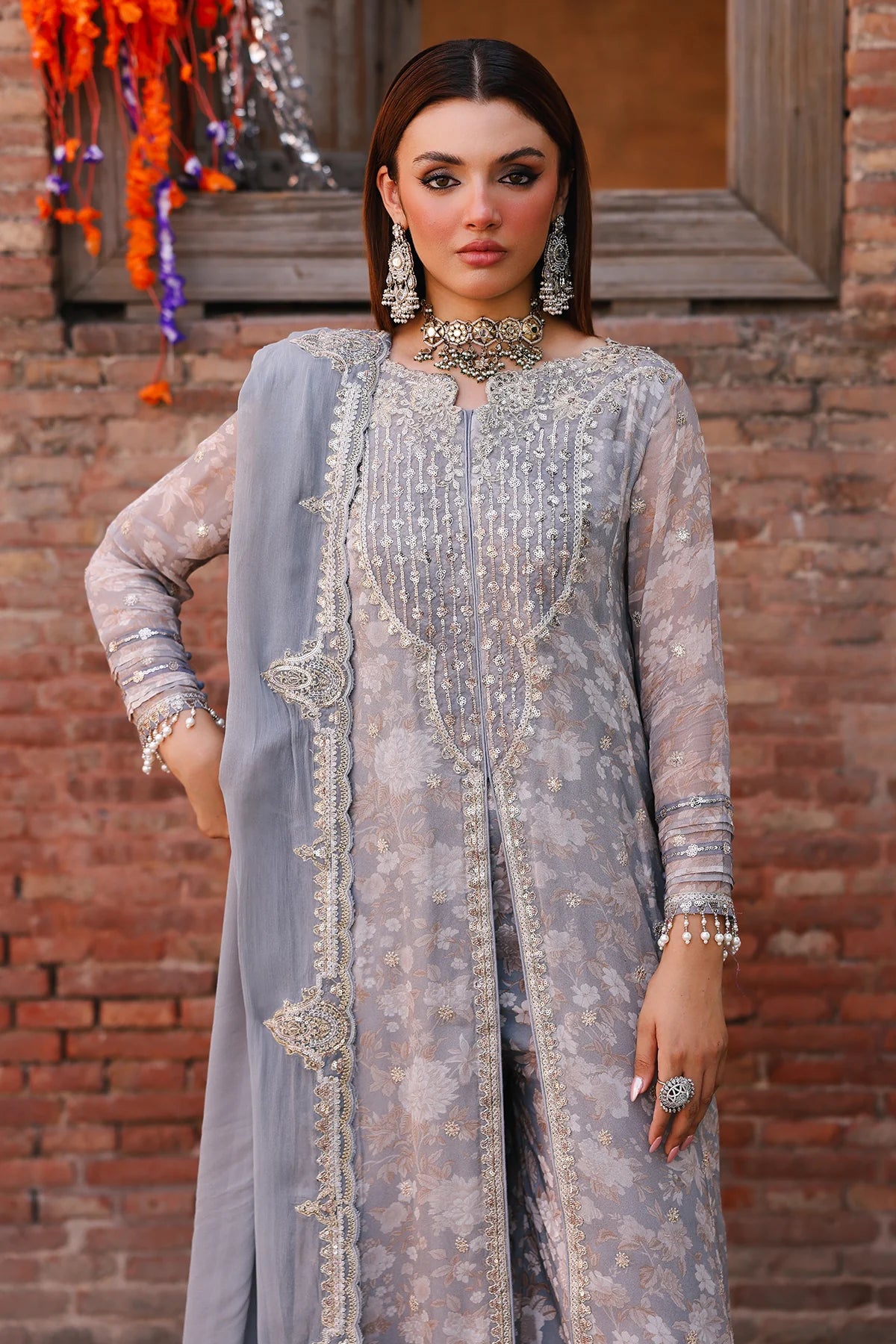 3-pc Unstitched Chiffon Collection VSL25-22