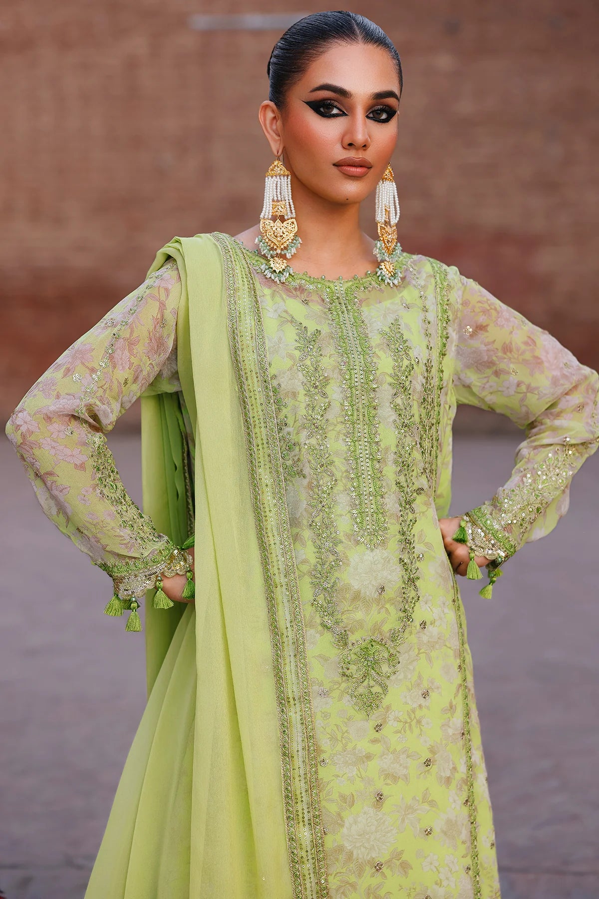 3-pc Unstitched Chiffon Collection VSL25-18