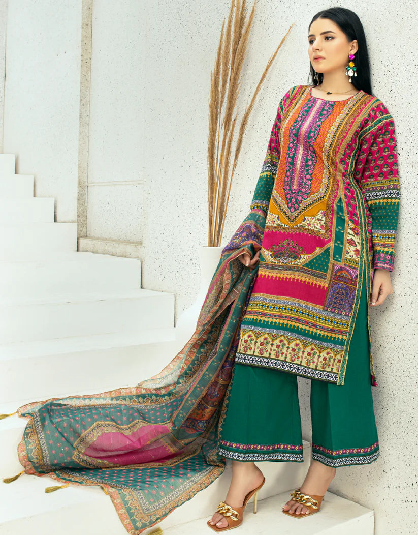 AY - 012 - 3 piece Unstitched Embroidered Lawn