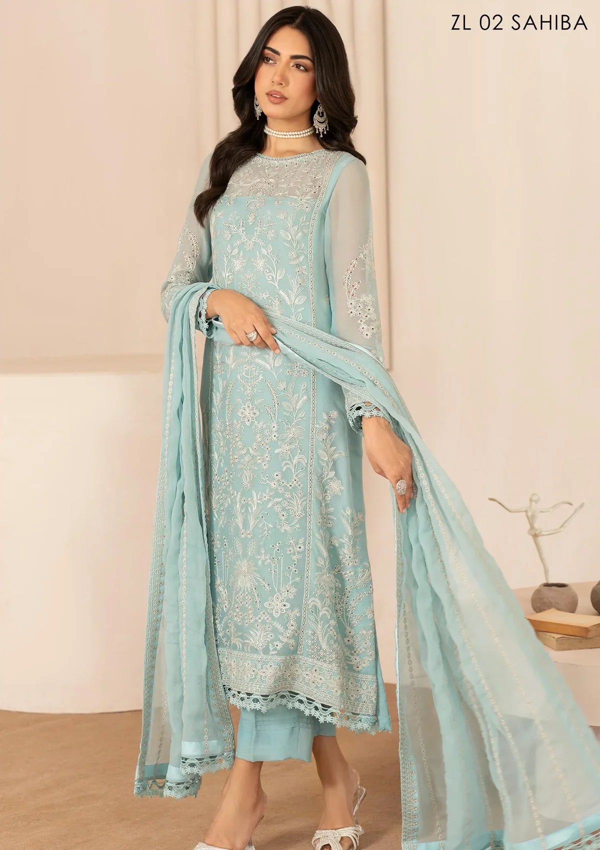 Zarif Thread Works Chiffon Edit'24 ZL-02 SAHIBA