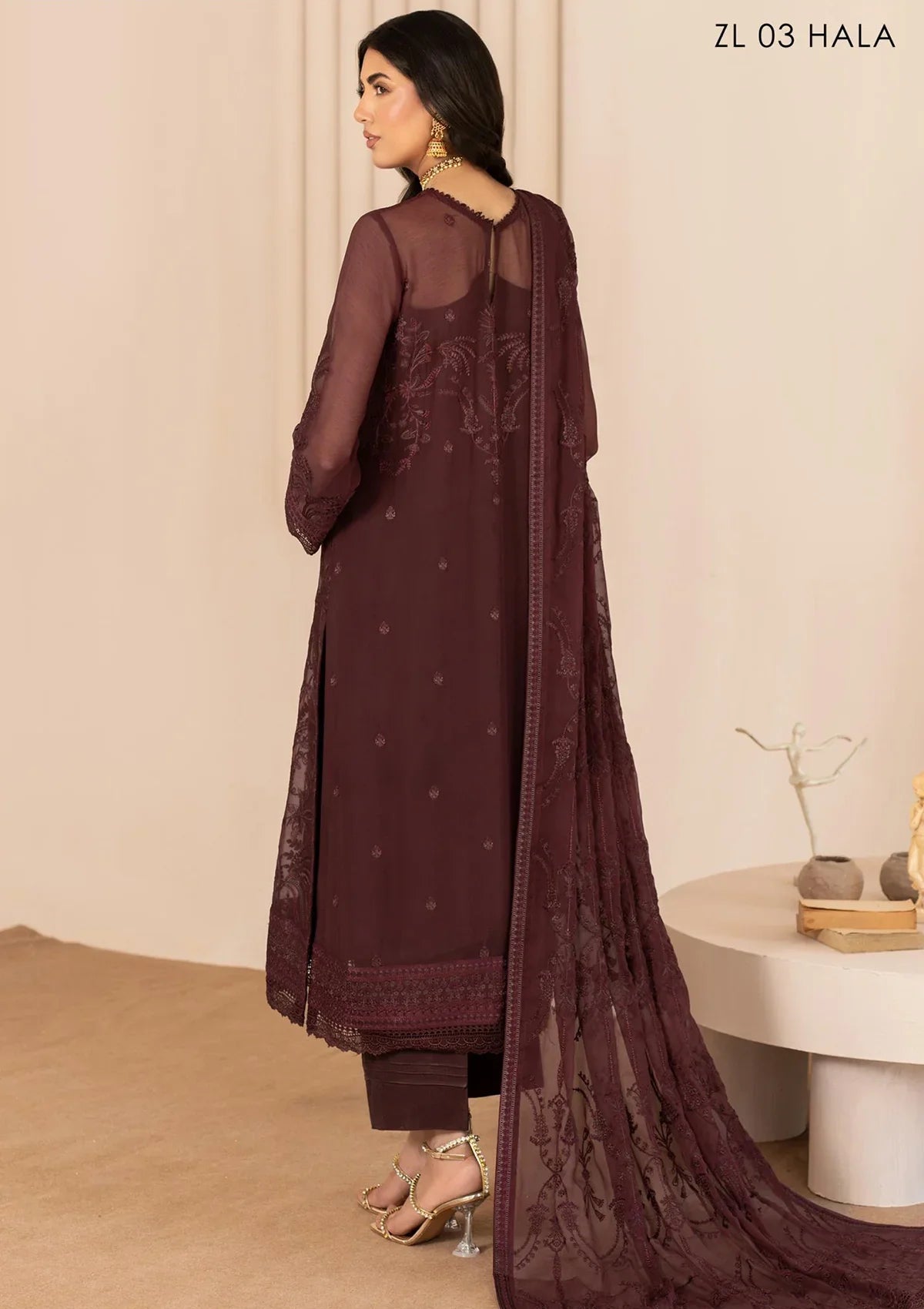 Zarif Thread Works Chiffon Edit'24 ZL-03 HALA