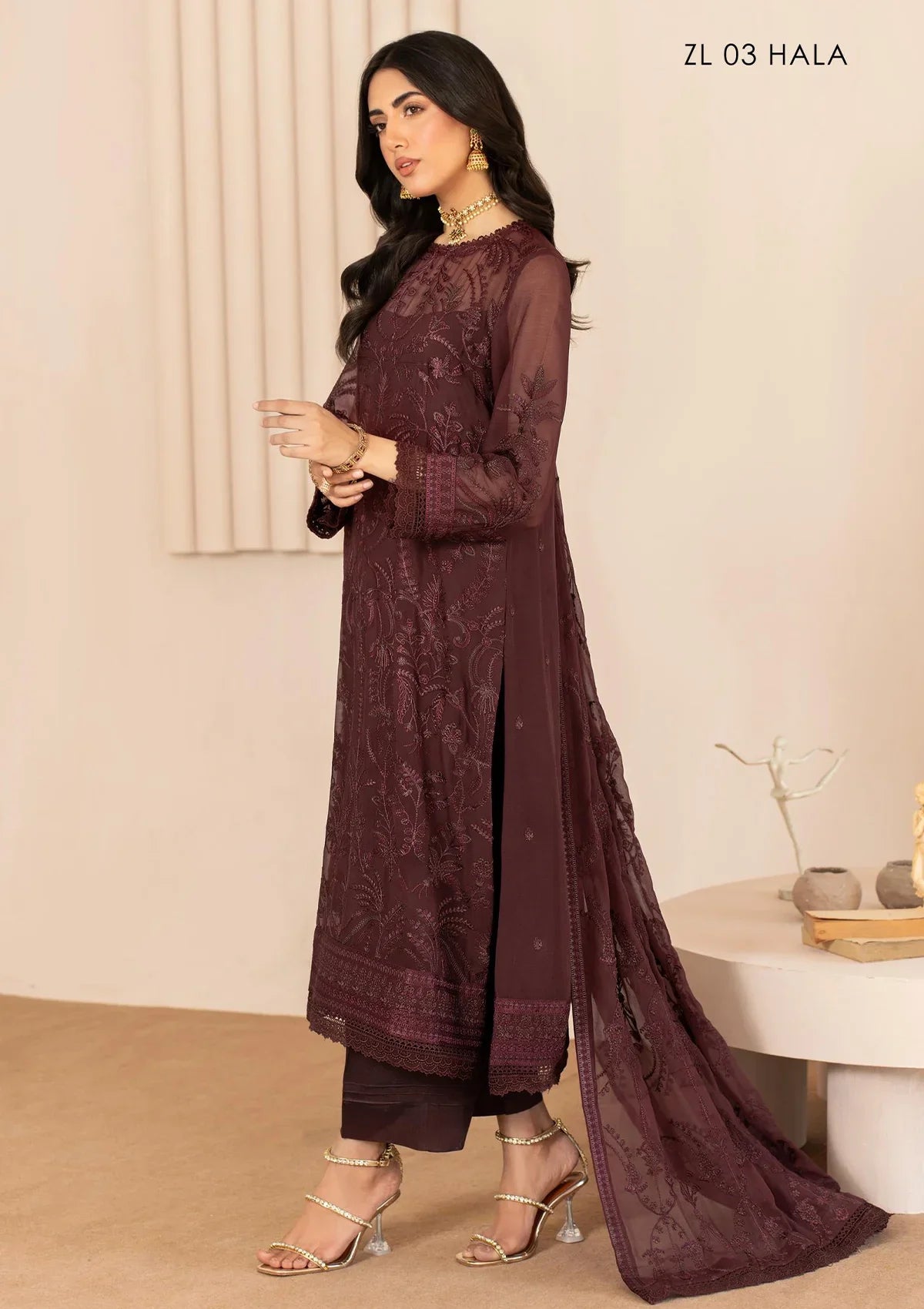 Zarif Thread Works Chiffon Edit'24 ZL-03 HALA