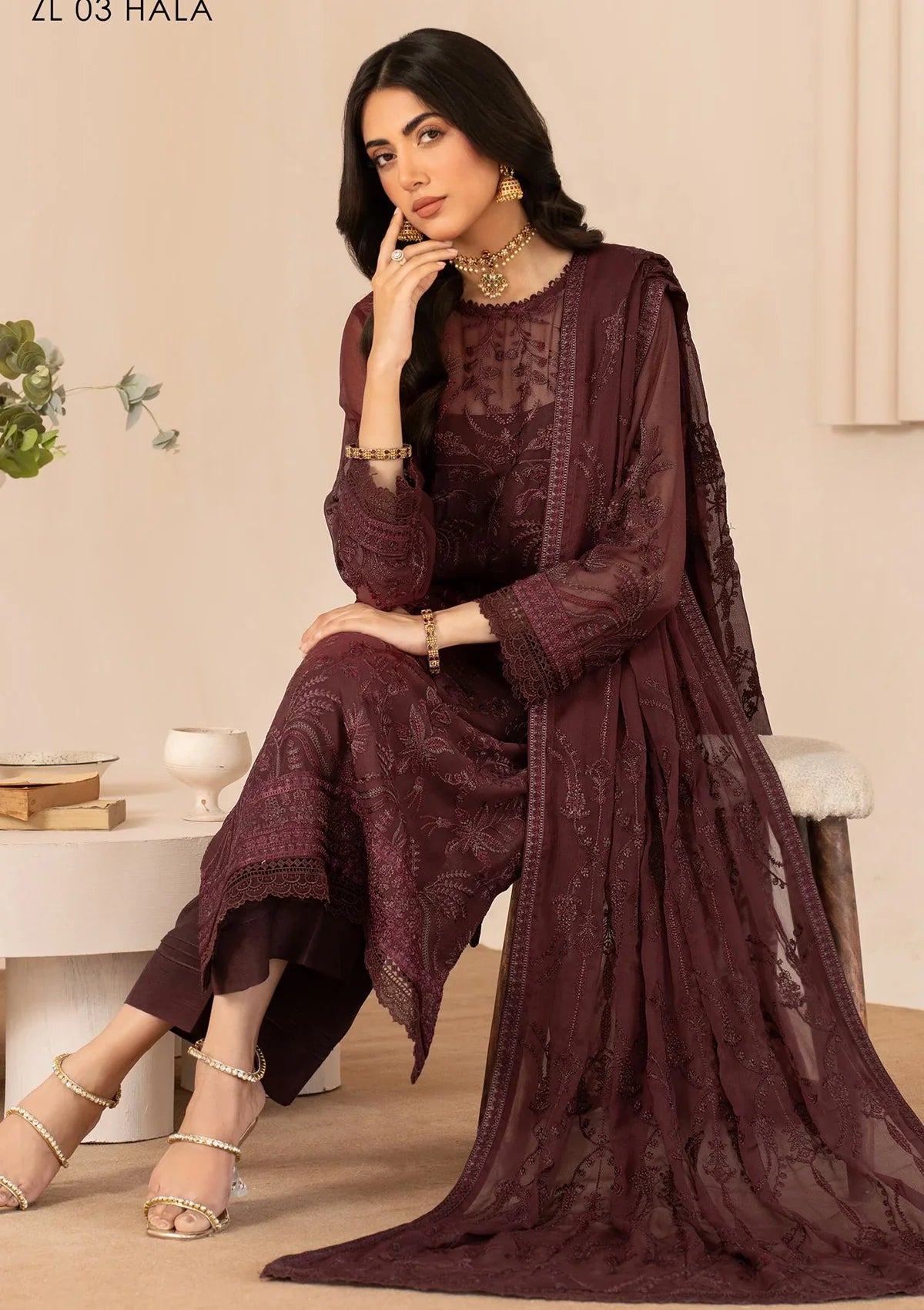 Zarif Thread Works Chiffon Edit'24 ZL-03 HALA