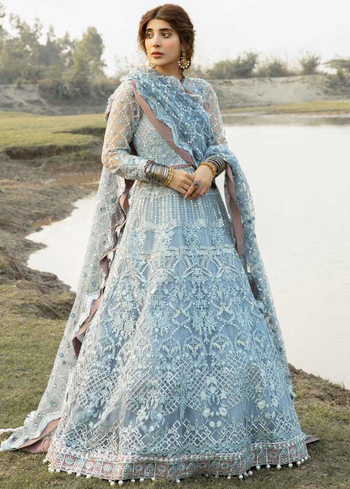 Alif by AJR Couture Embroidered Net Suits Unstitched 4 Piece AJR22GK AGK-04 Inayat - Wedding Collection