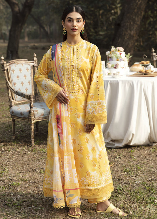 Ayzel By Afrozeh Embroidered Lawn Suits Unstitched 3 Piece AAF24SD AZL-V1-10 Daffodil - Summer Collection