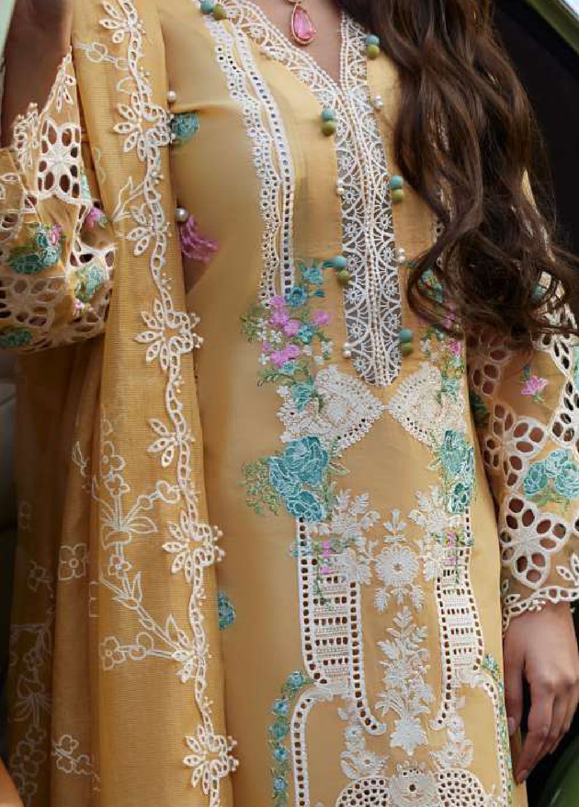 Elaf Embroidered Suits Unstitched 3 Piece EF24EE D-02B Dania - Summer Collection