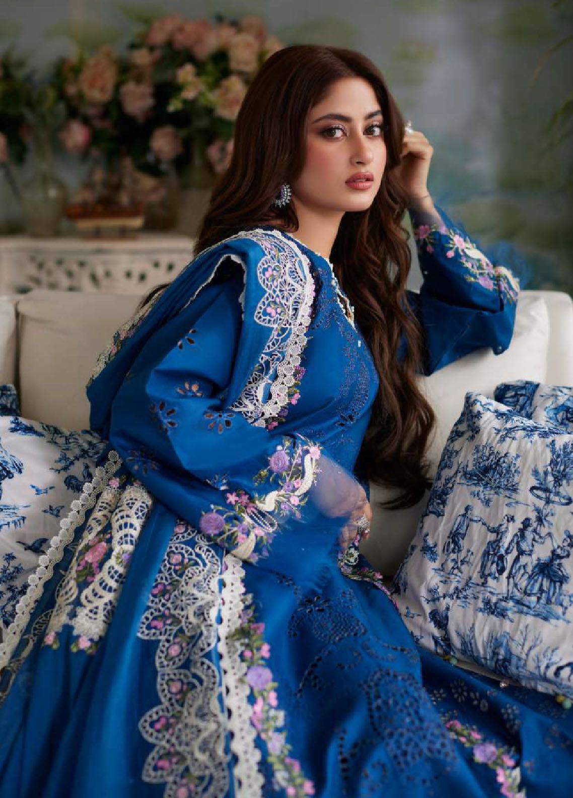 Elaf Embroidered Suits Unstitched 3 Piece EF24EE D-04 Almas - Summer Collection