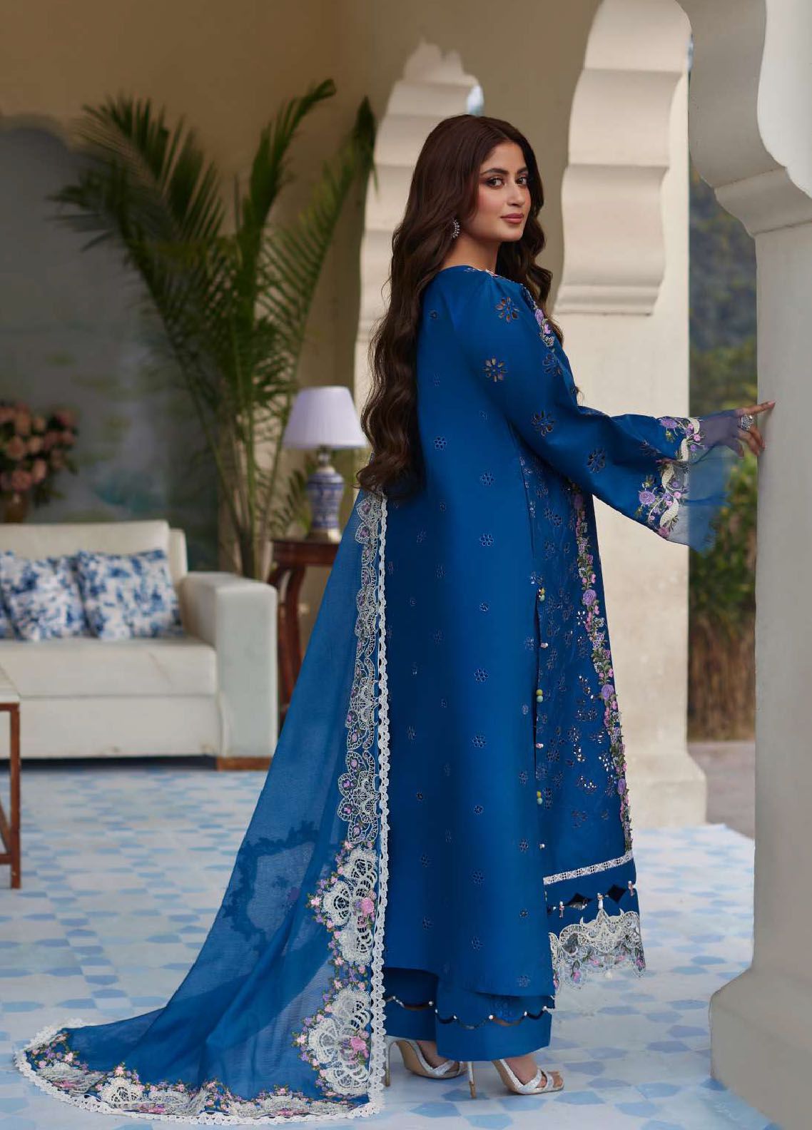 Elaf Embroidered Suits Unstitched 3 Piece EF24EE D-04 Almas - Summer Collection