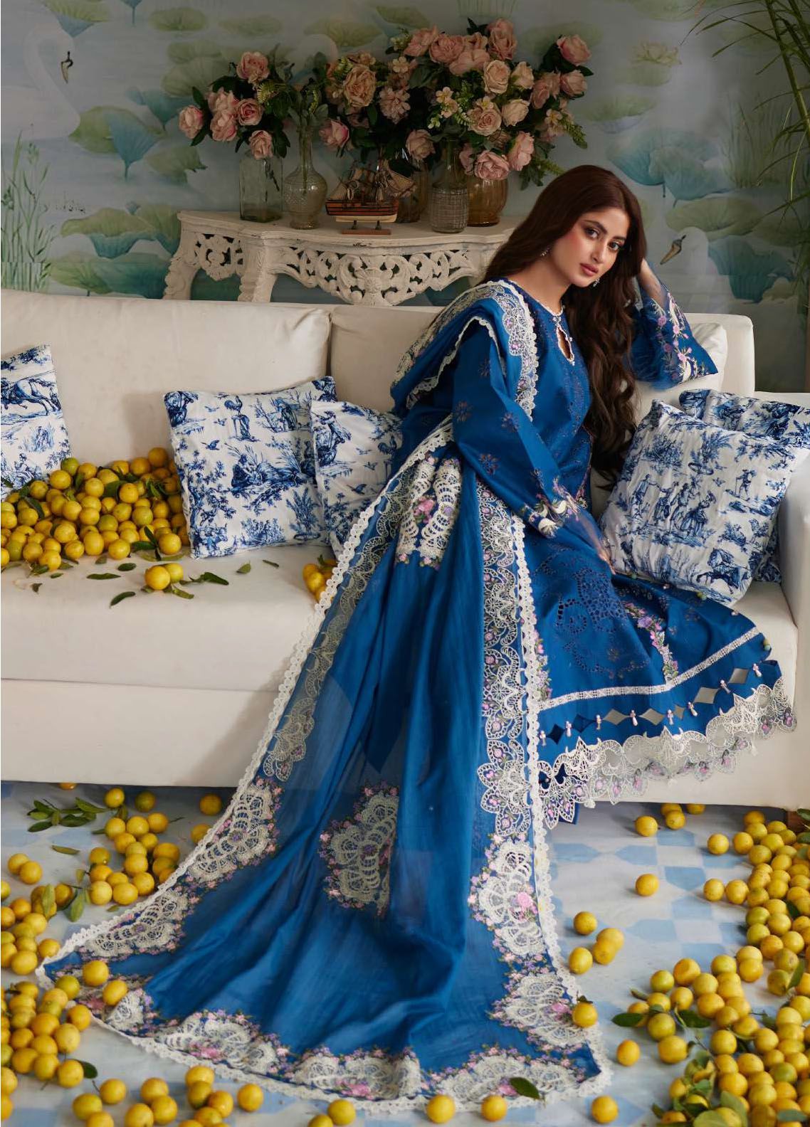 Elaf Embroidered Suits Unstitched 3 Piece EF24EE D-04 Almas - Summer Collection