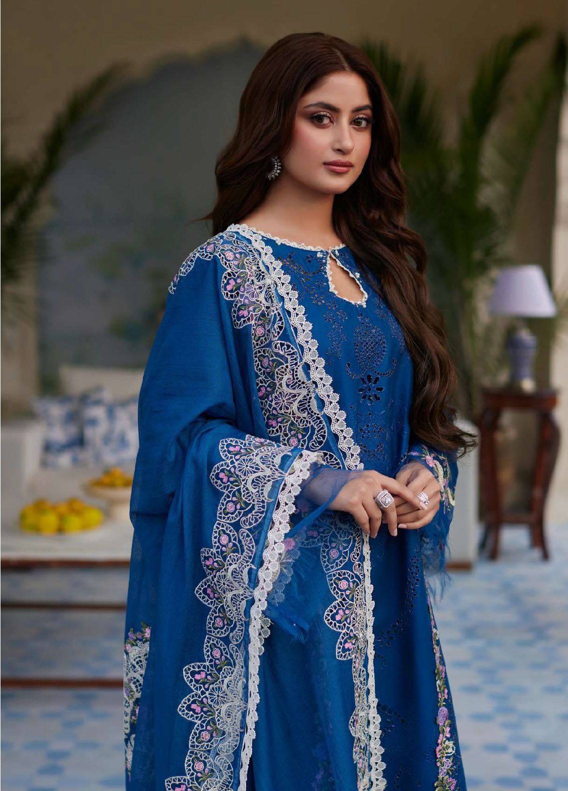 Elaf Embroidered Suits Unstitched 3 Piece EF24EE D-04 Almas - Summer Collection