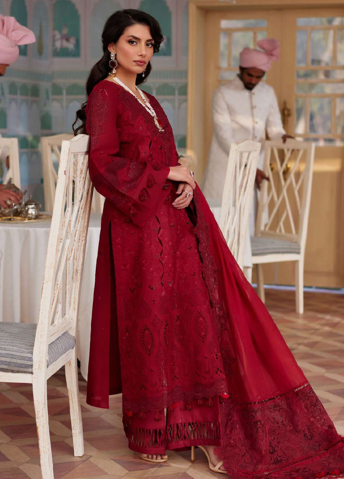 Elaf Embroidered Suits Unstitched 3 Piece EF24EE D-06 Wafa - Summer Collection