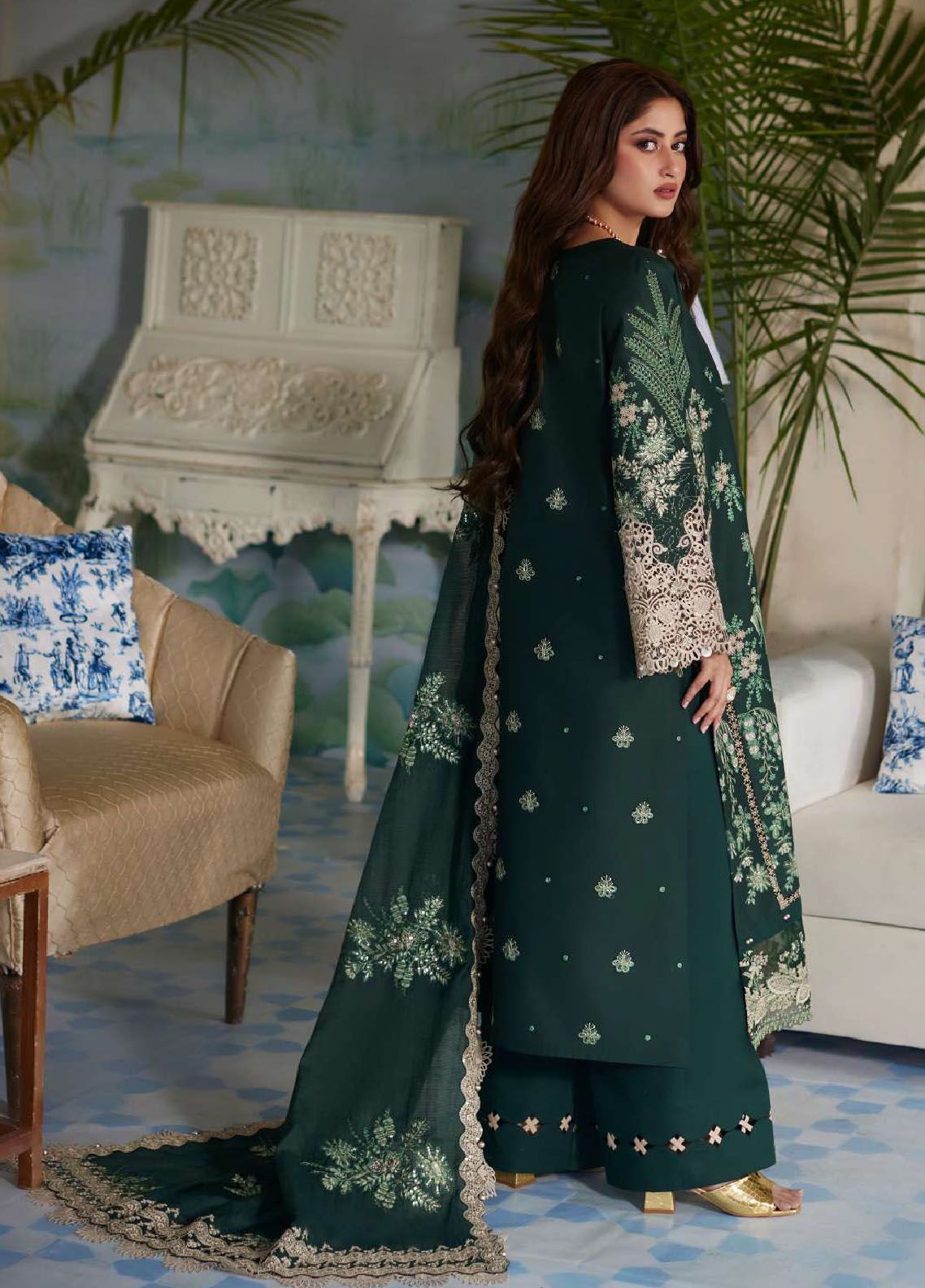 Elaf Embroidered Suits Unstitched 3 Piece EF24EE D-07 Zaria - Summer Collection