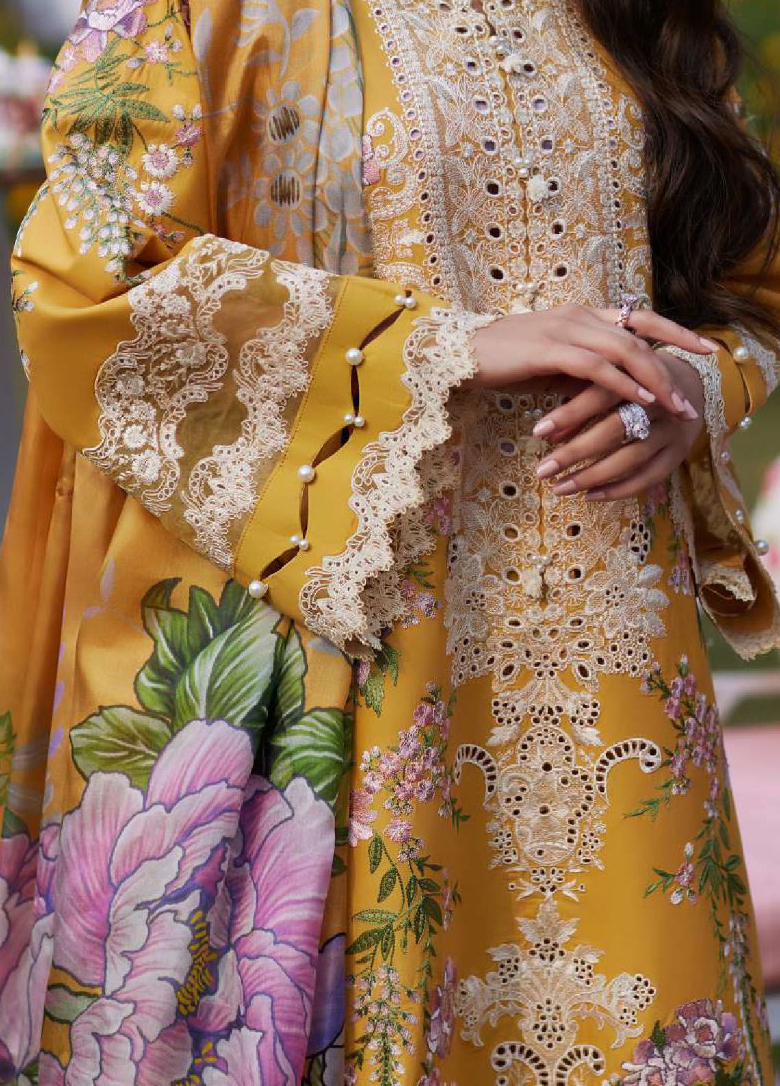 Elaf Embroidered Suits Unstitched 3 Piece EF24EE D-12A Sona - Summer Collection