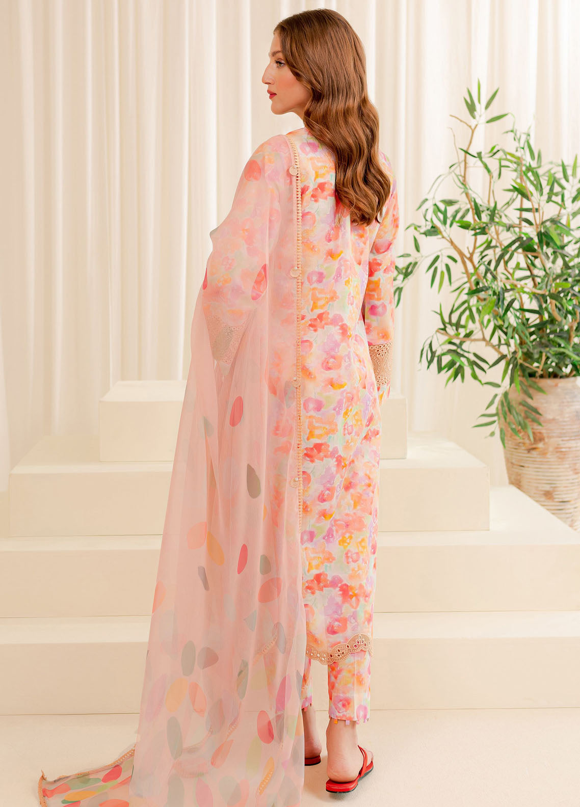 Farasha Embroidered Lawn Suits Unstitched 3 Piece FSH24PE D-03 Ethnic Dew - Summer Collection