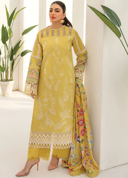 Florance By Rang Rasiya Embroidered Lawn Suits Unstitched 3 Piece RR24F D6 Sunshine - Premium Collection