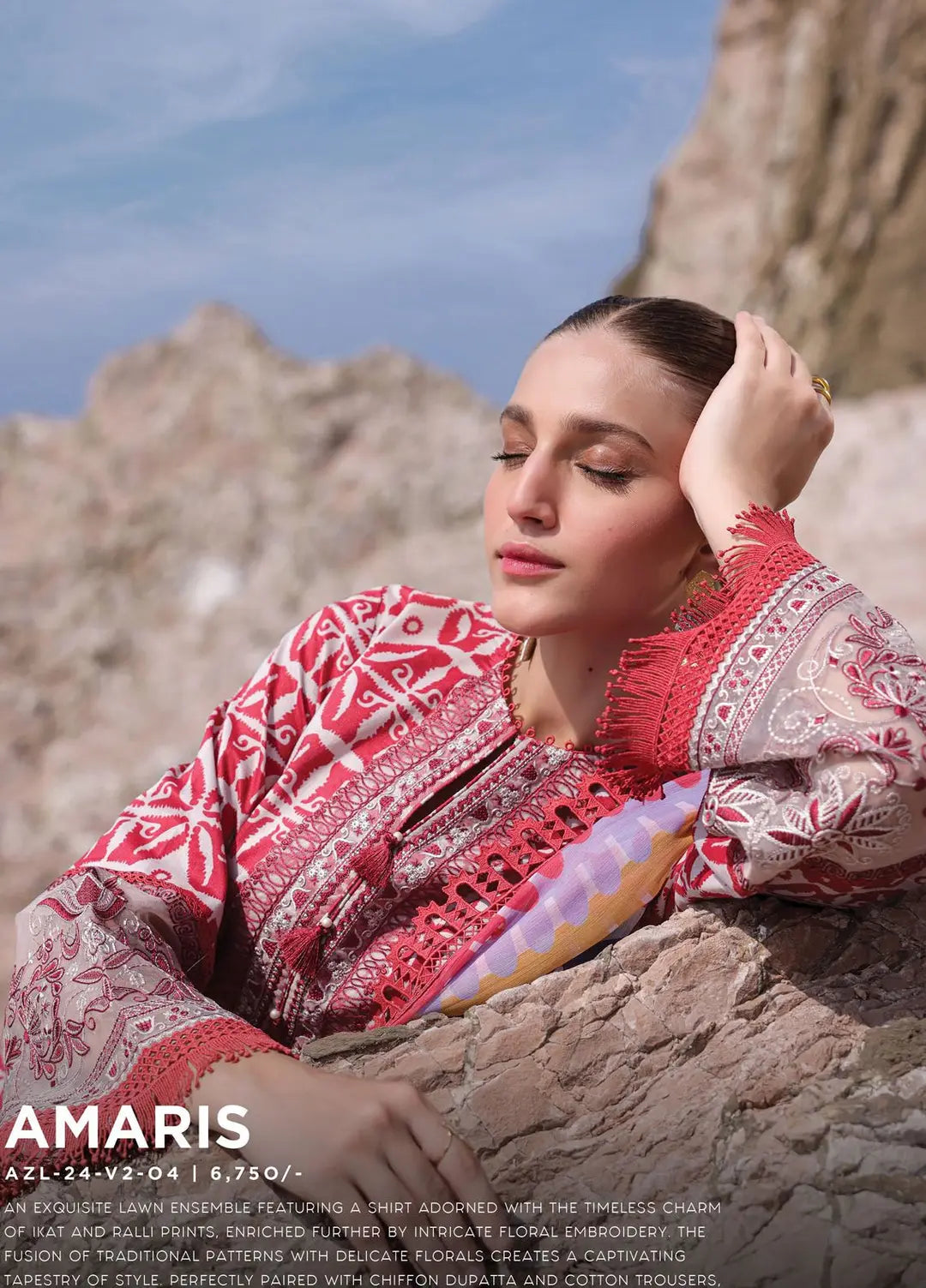 Tropicana by Ayzel Embroidered Lawn Suits Unstitched 3 Piece AAF24TP D-04 Amaris - Summer Collection